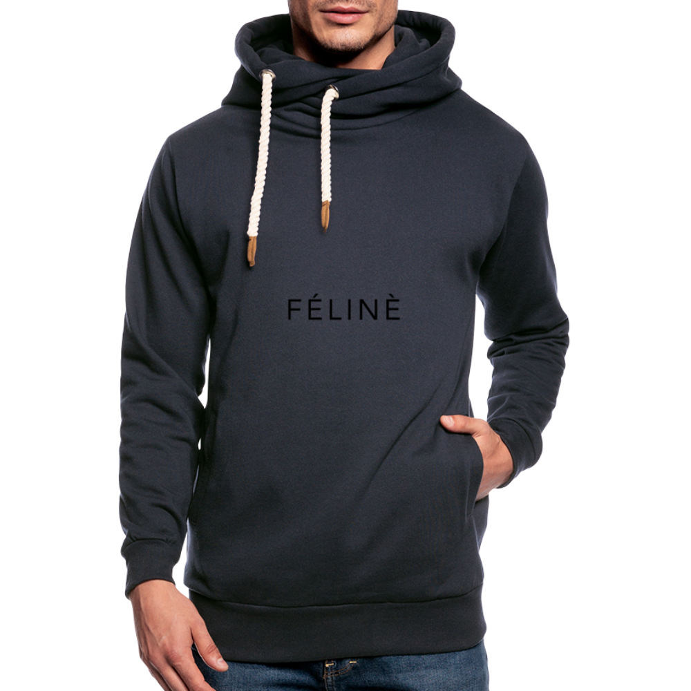 Shawl Collar Hoodie - navy