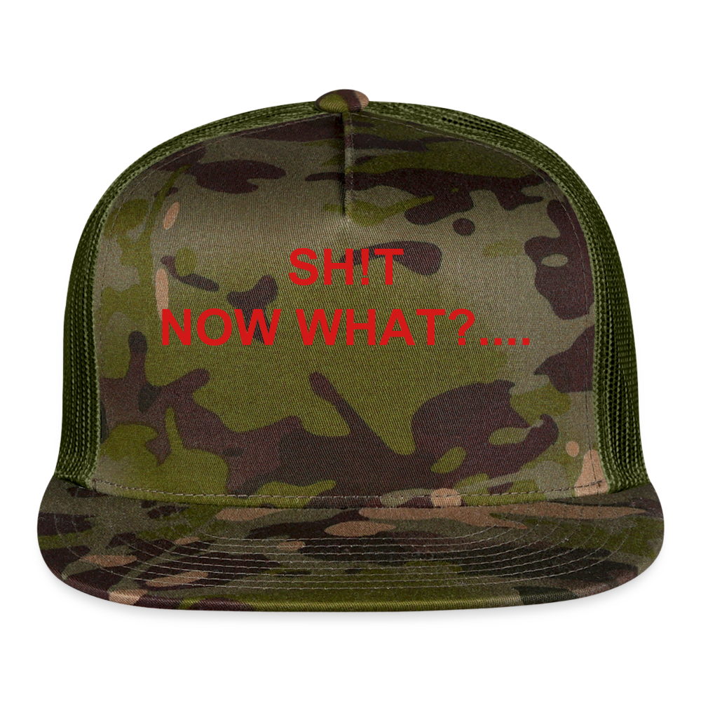 Trucker Cap SH!T NOW WHAT - MultiCam\green